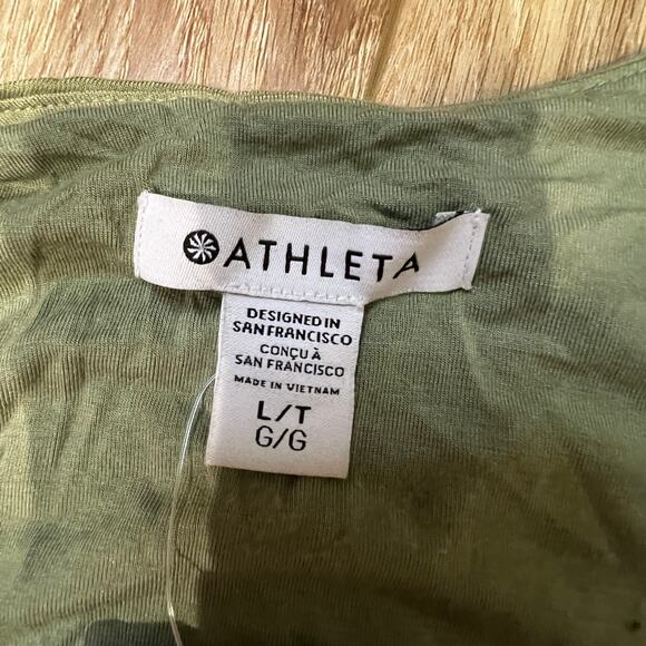 ATHLETA Women's Santorini Midi Dress Size L In Eucalyptus Olive - Picture 10 of 13